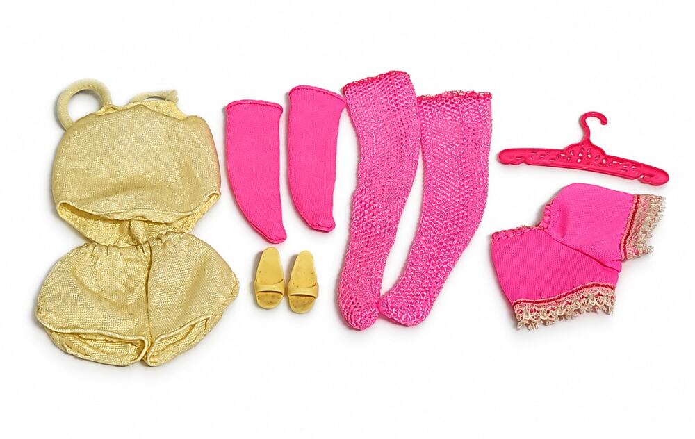 Vintage Barbie Fancy Frills Lingerie Francie Stockings Hanger Shoes